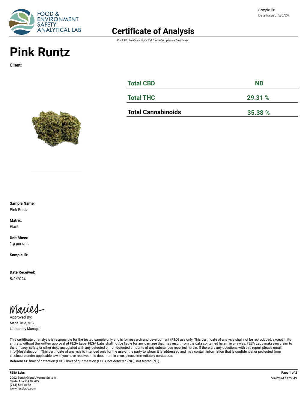 Pink Runtz — wholesale hybrid flower