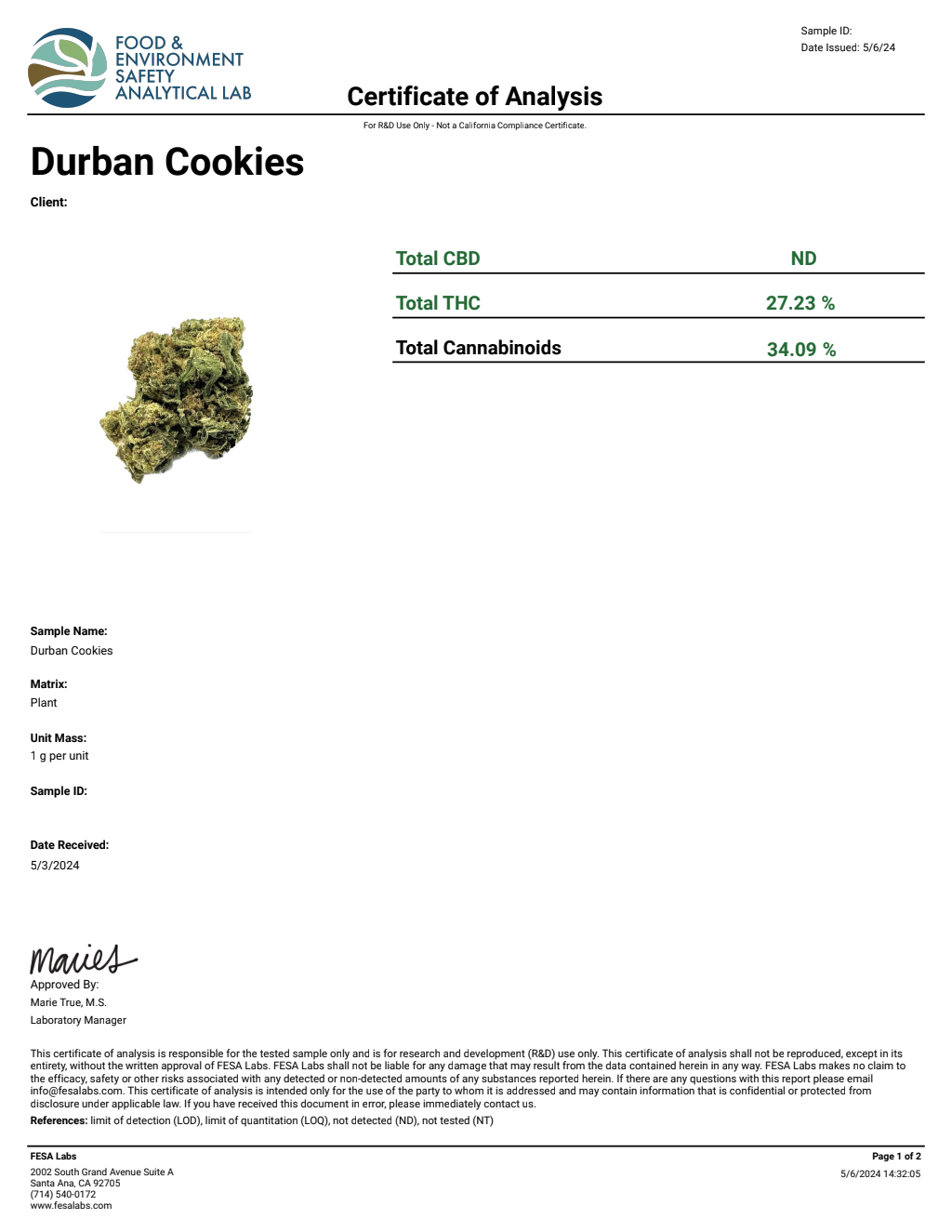 Durban Cookies — wholesale sativa edible
