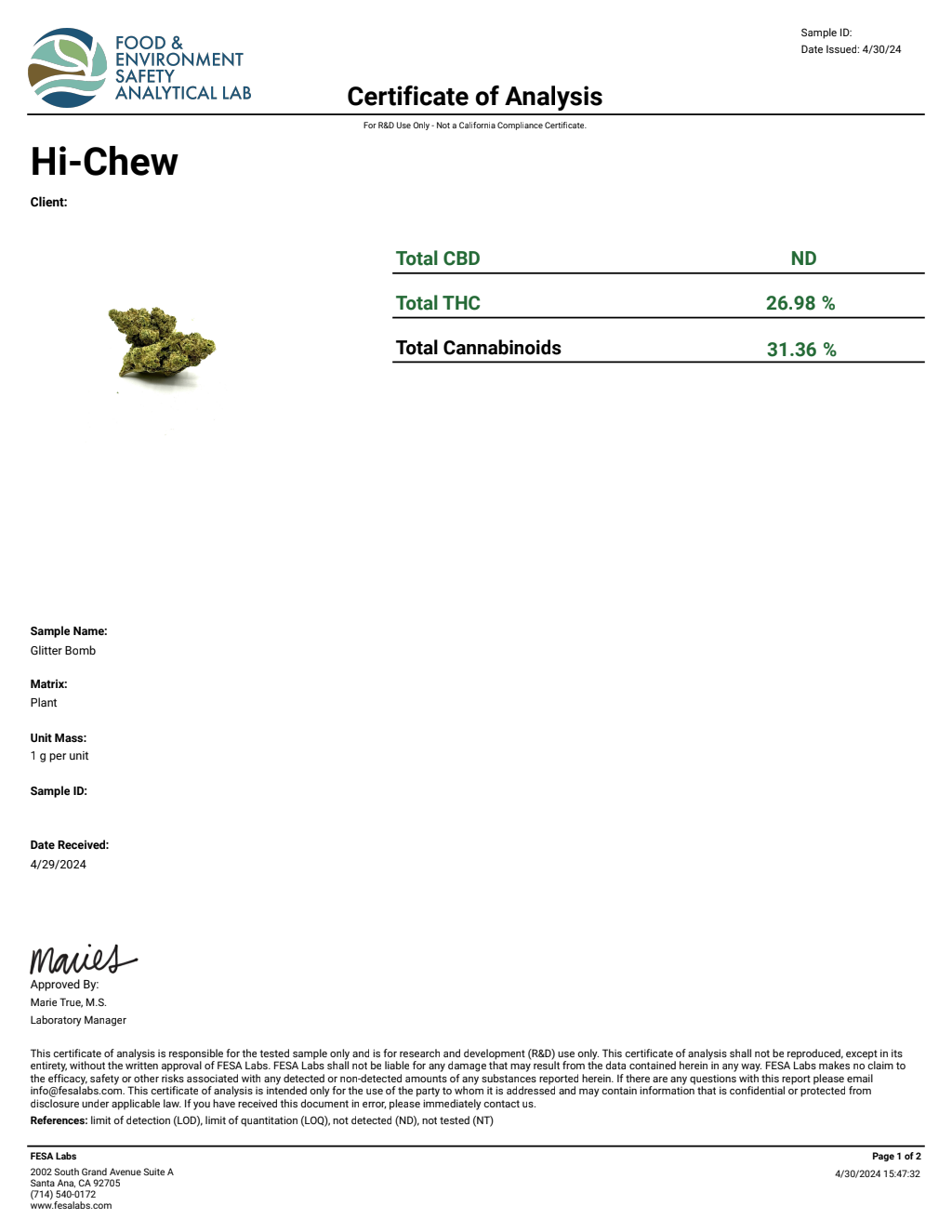 Hi Chew — wholesale sativa flower