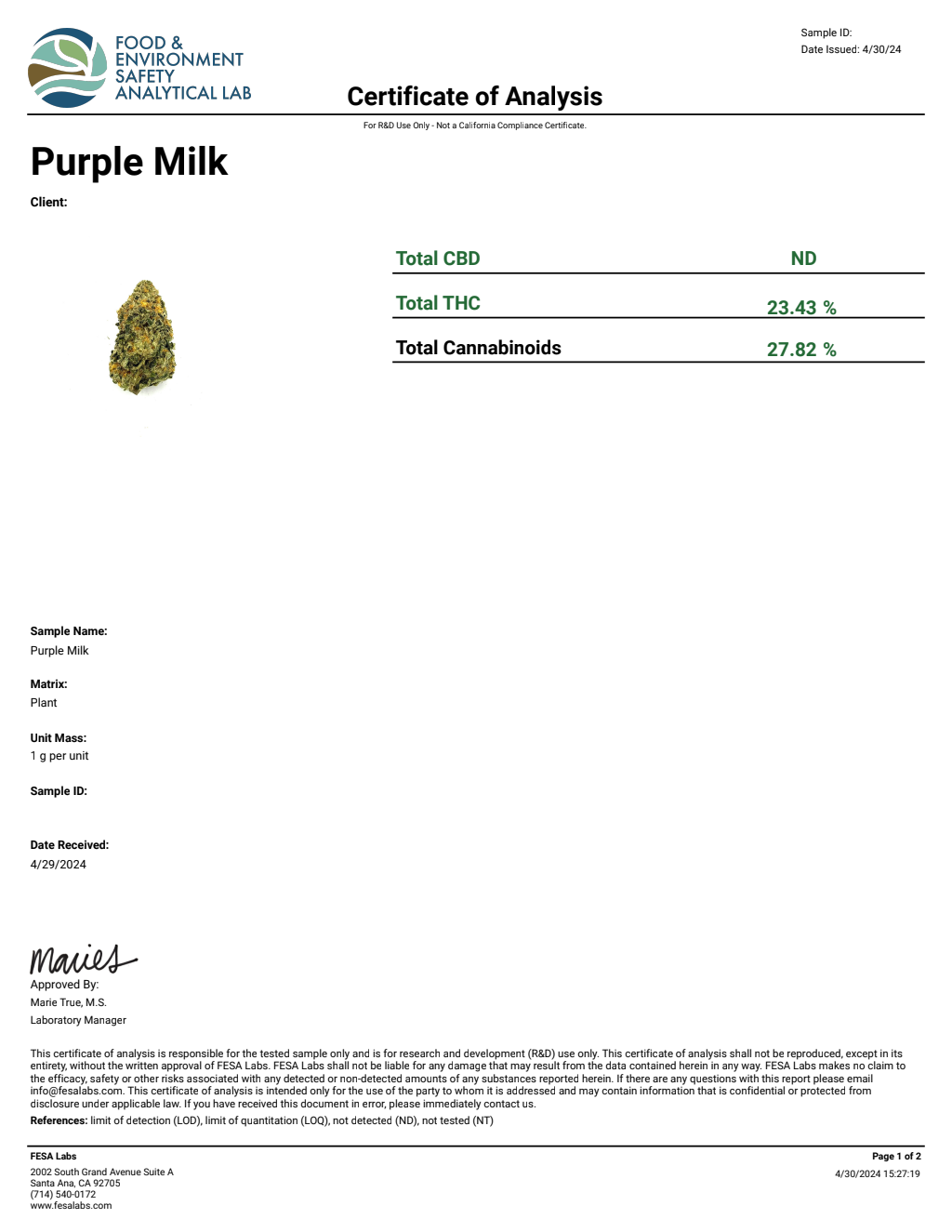 Purple Milk — wholesale hybrid flower