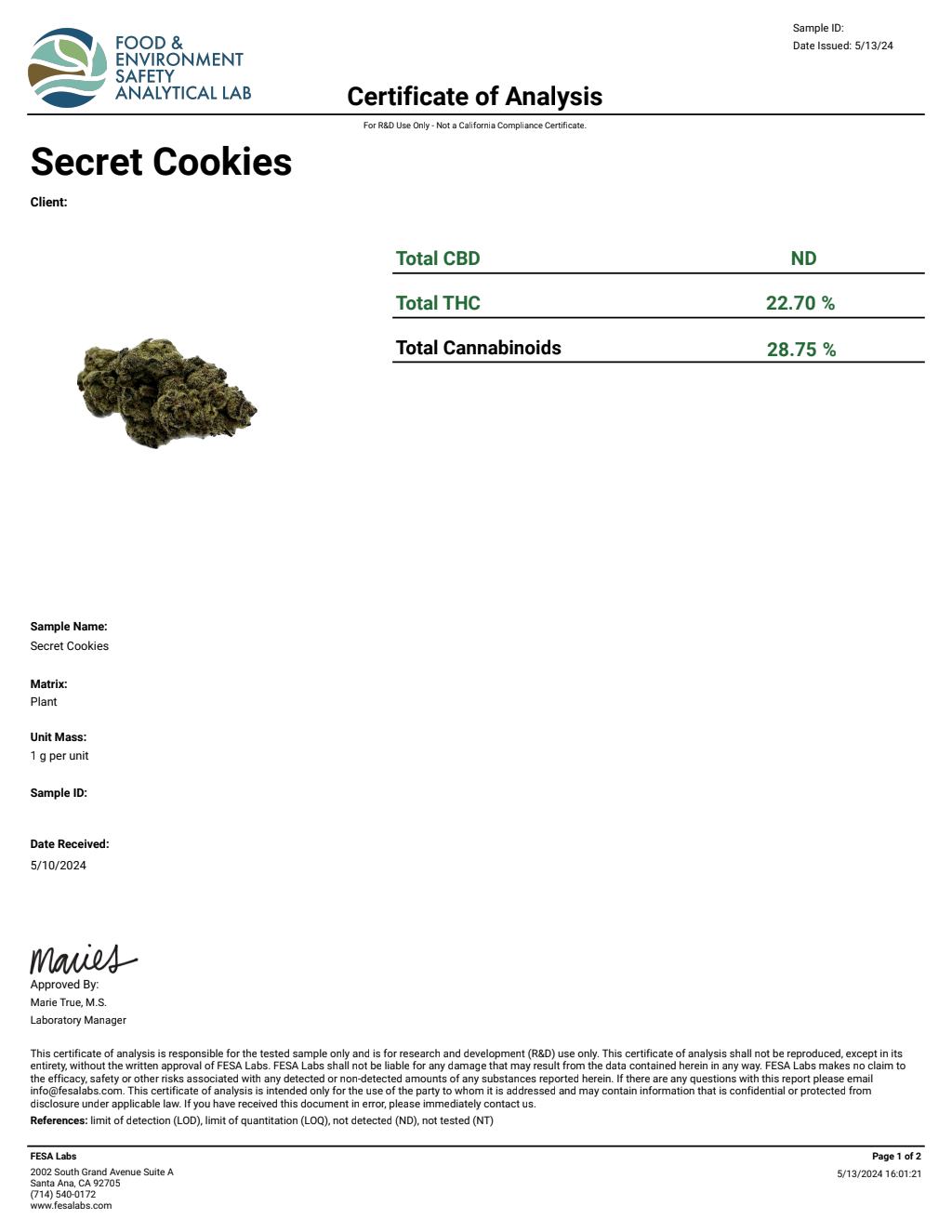 SECRET COOKIES — wholesale hybrid edible