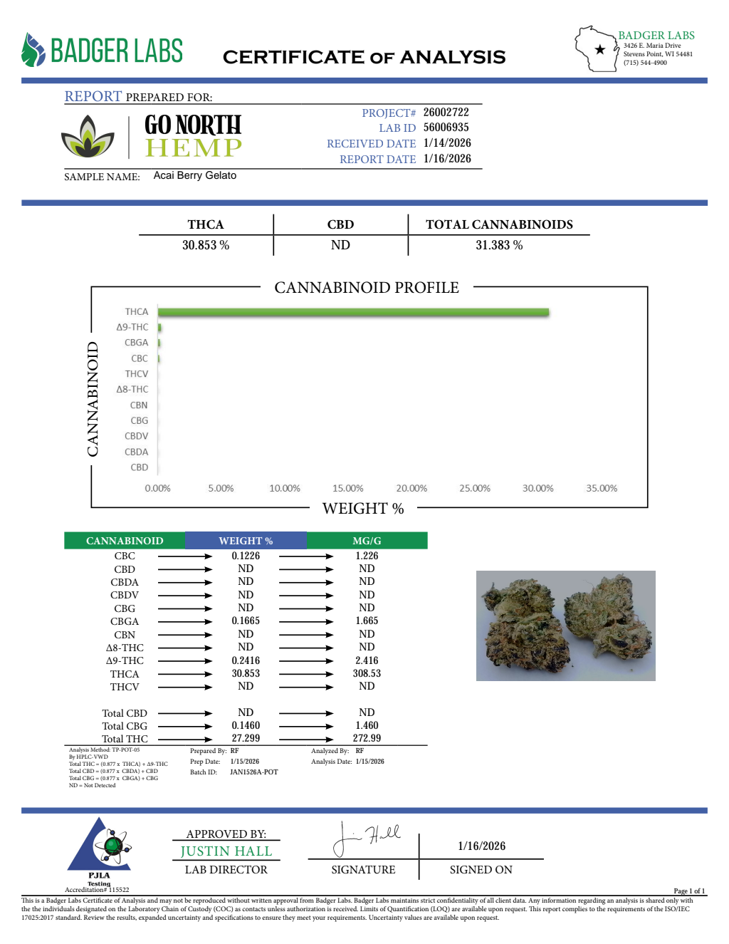 ACAI BERRY GELATO — wholesale hemp product main photograph